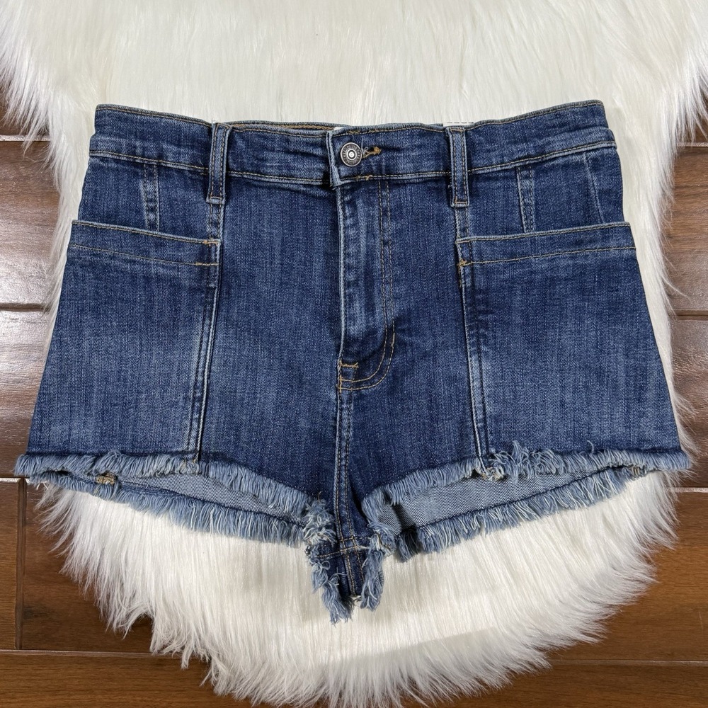 Free People Women's Size 29 Janney High Low Cut Off Denim Jean Shorts